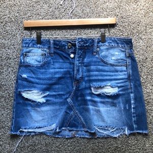 American Eagle Distressed Mini Jean Skirt